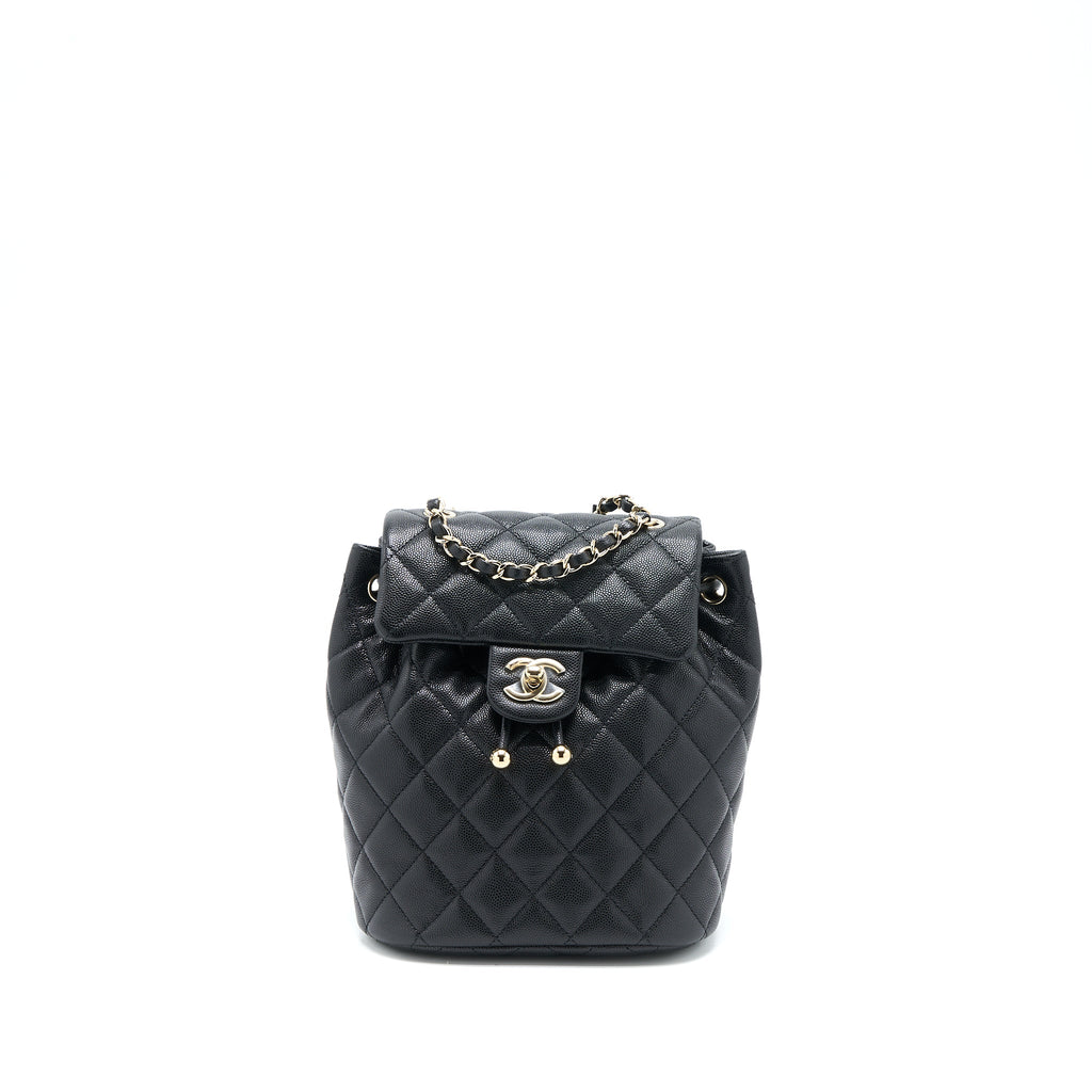 CHANEL 23S MINI FLAP BACKPACK CAVIAR BLACK LGHW (MICROCHIP)