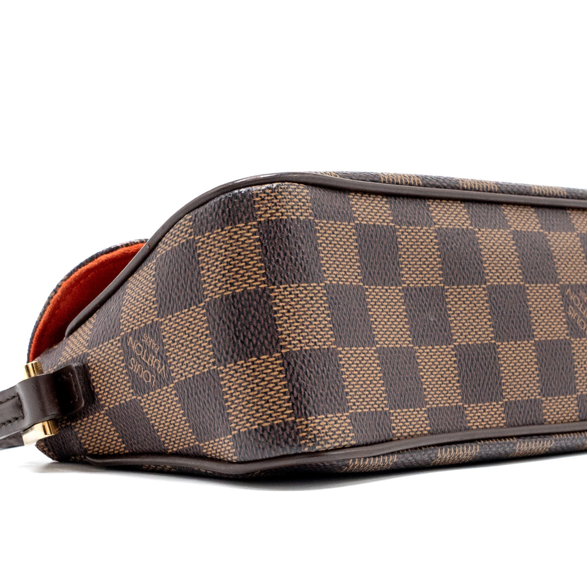 LOUIS VUITTON VINTAGE FLAP SHOULDER BAG DAMIER EBENE GHW