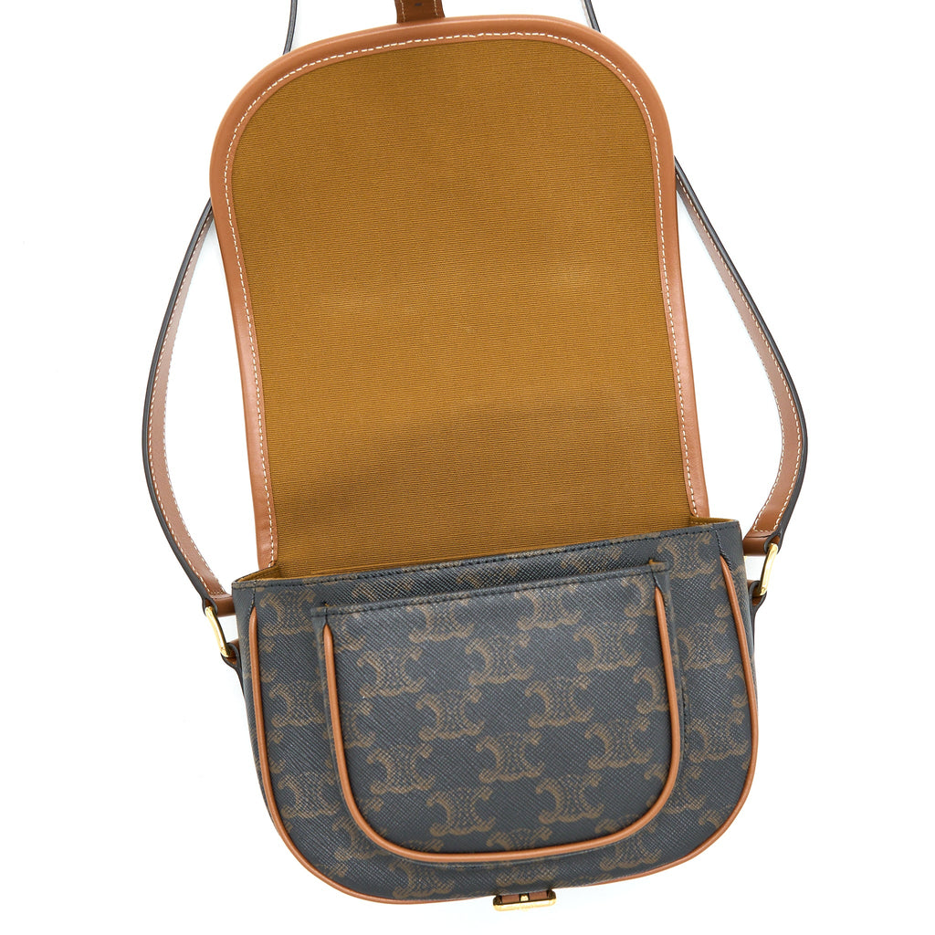 CELINE FOLCO MEDIUM TRIOMPHE CANVAS BAG GHW