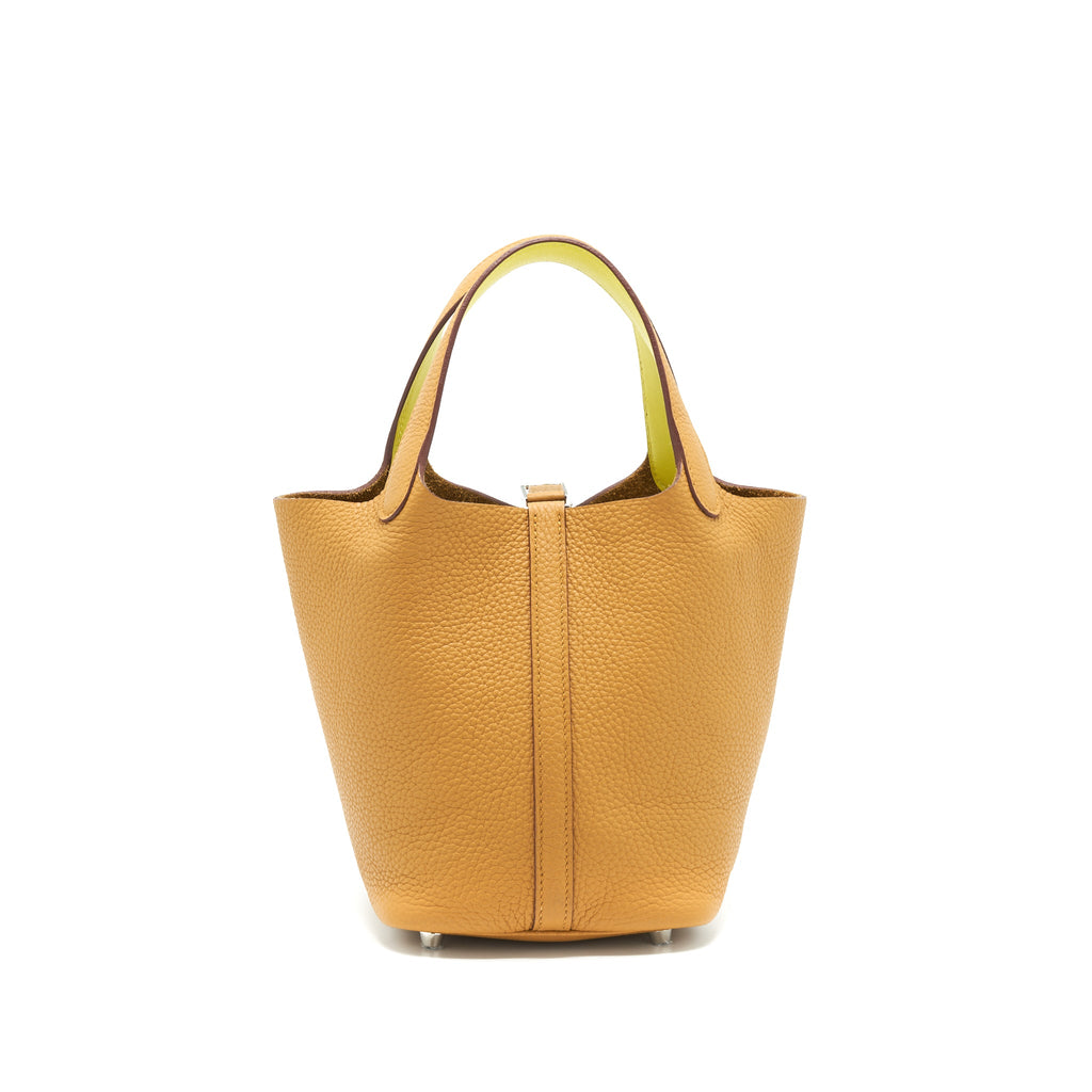 HERMES PICOTIN 18 LOCK BAG SESAME/LIME SHW