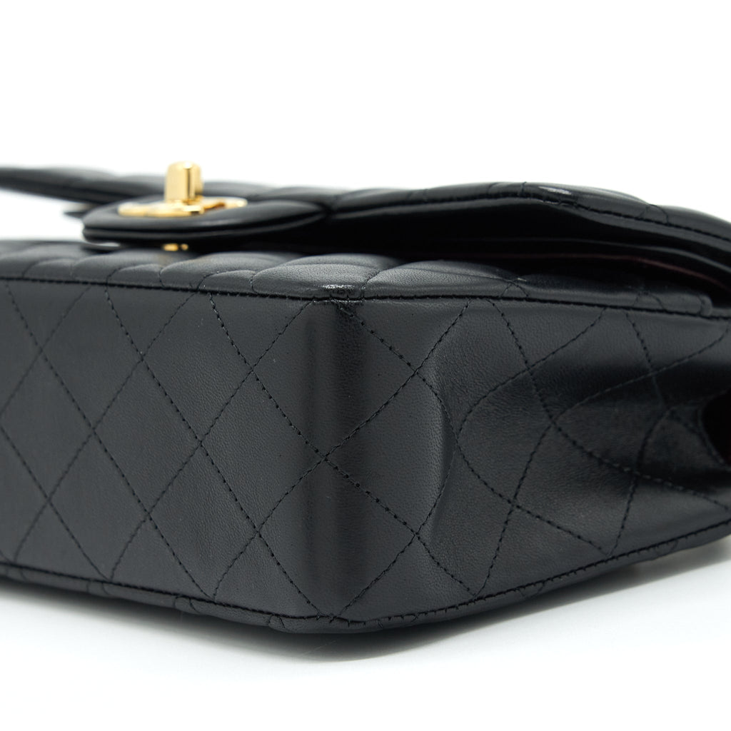 CHANEL SMALL CLASSIC DOUBLE FLAP BAG LAMBSKIN BLACK GHW