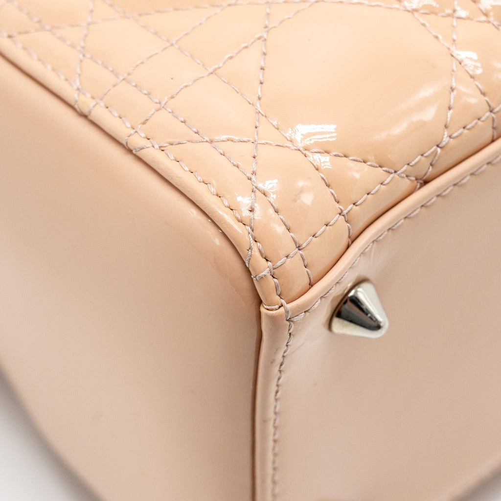 DIOR MEDIUM LADY DIOR PATENT LIGHT PINK SHW