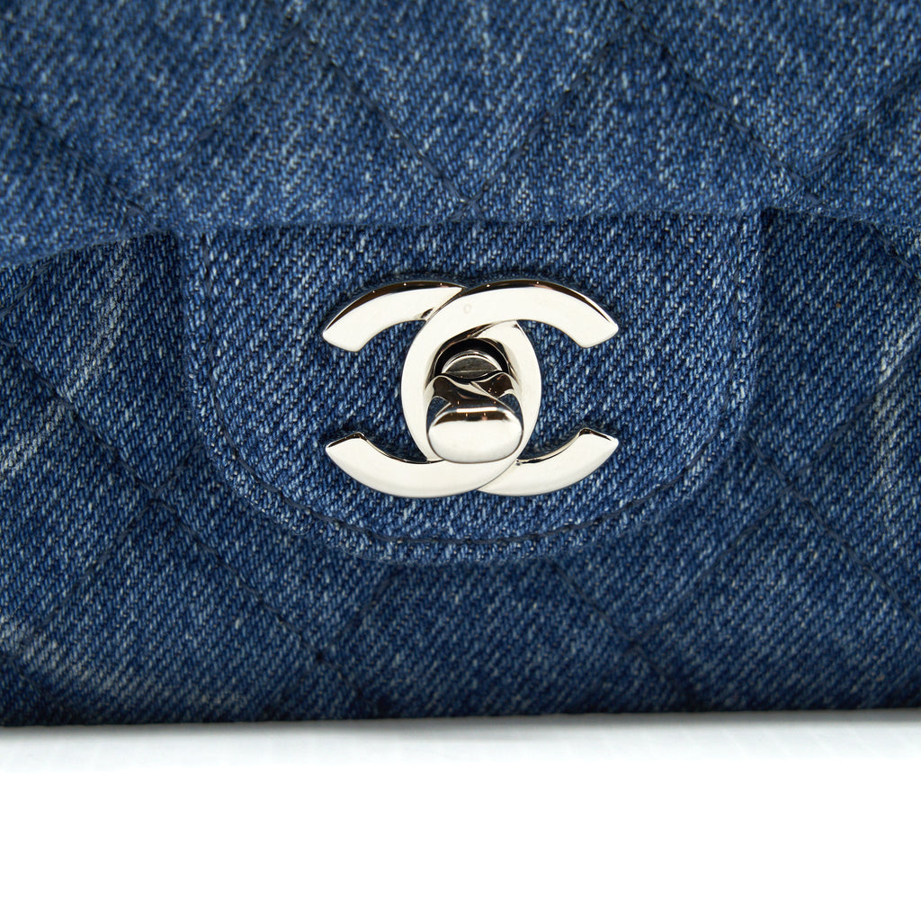 CHANEL DENIM MINI SQUARE FLAP BAG SHW