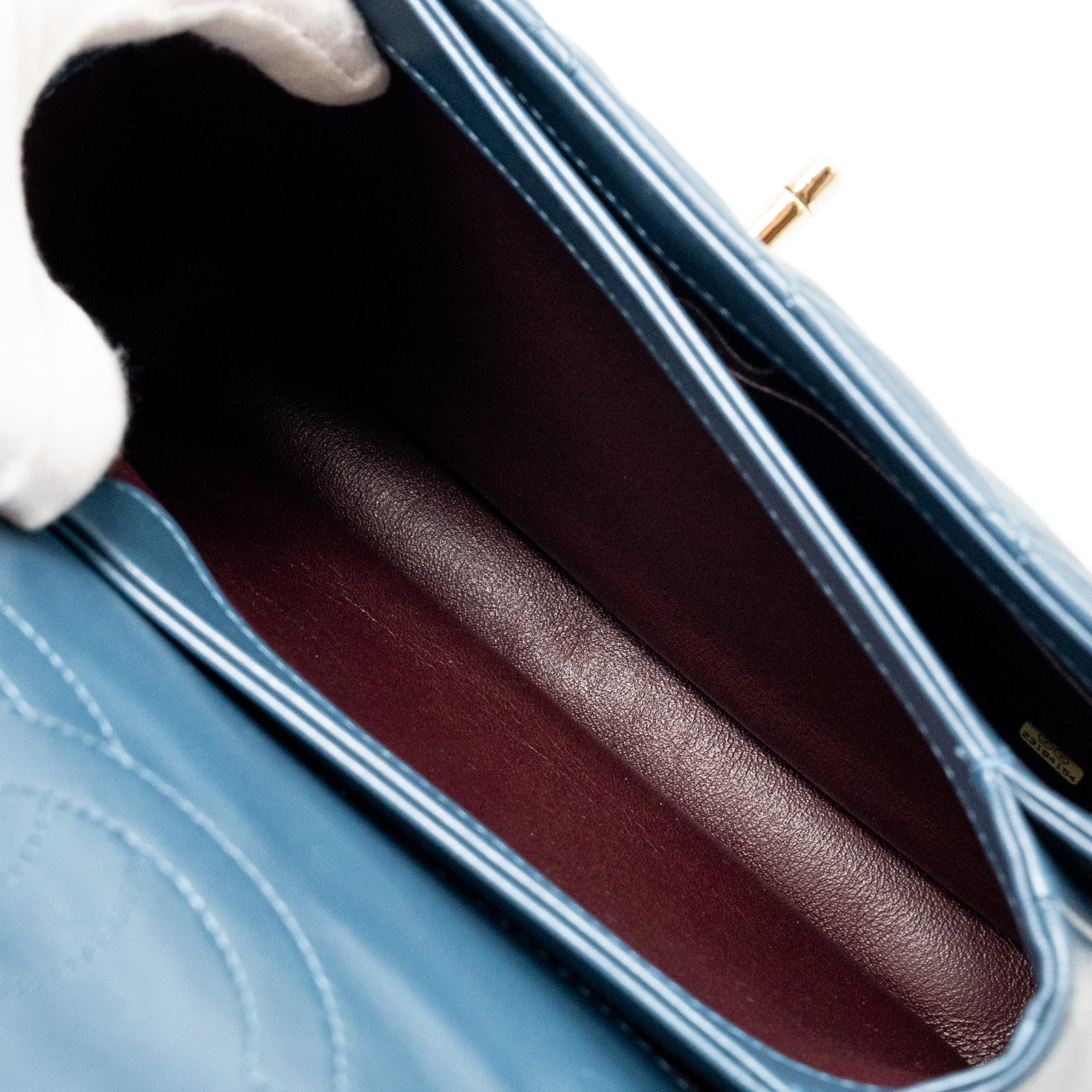CHANEL SMALL TRENDY CC FLAP BAG LAMBSKIN BLUE LGHW