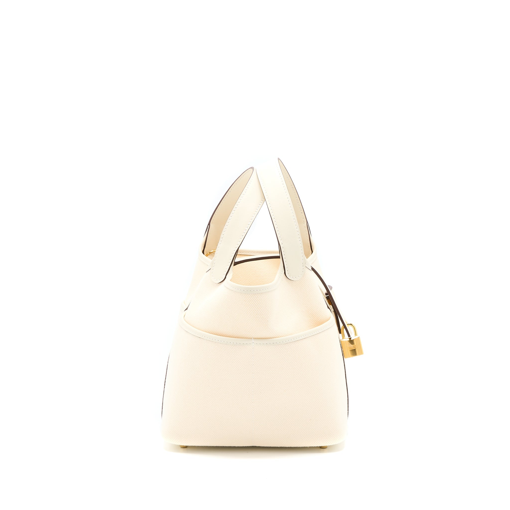 HERMES PICOTIN CARGO 18 SWIFT/TOILE CANVAS ECRU/NATA GHW