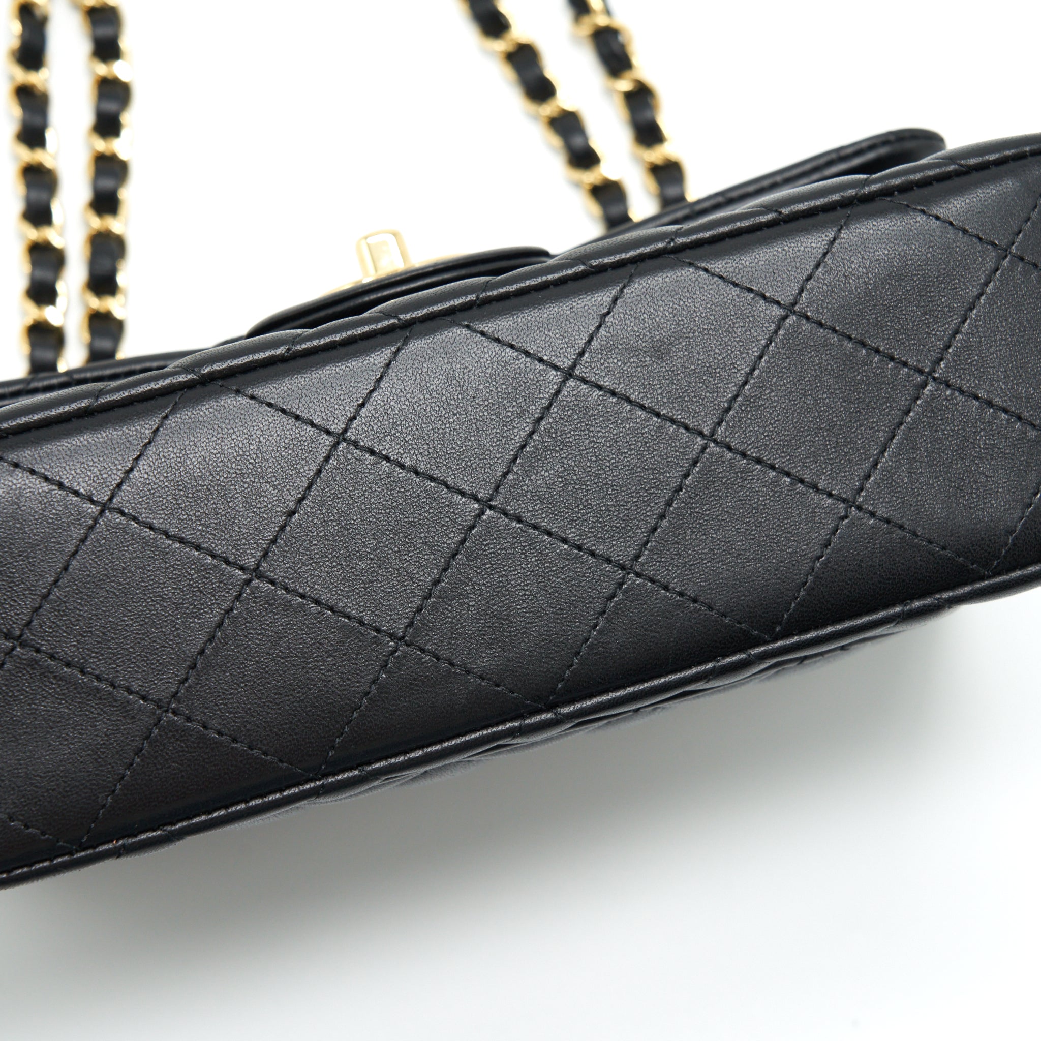 CHANEL SMALL CLASSIC DOUBLE FLAP BAG LAMBSKIN BLACK GHW