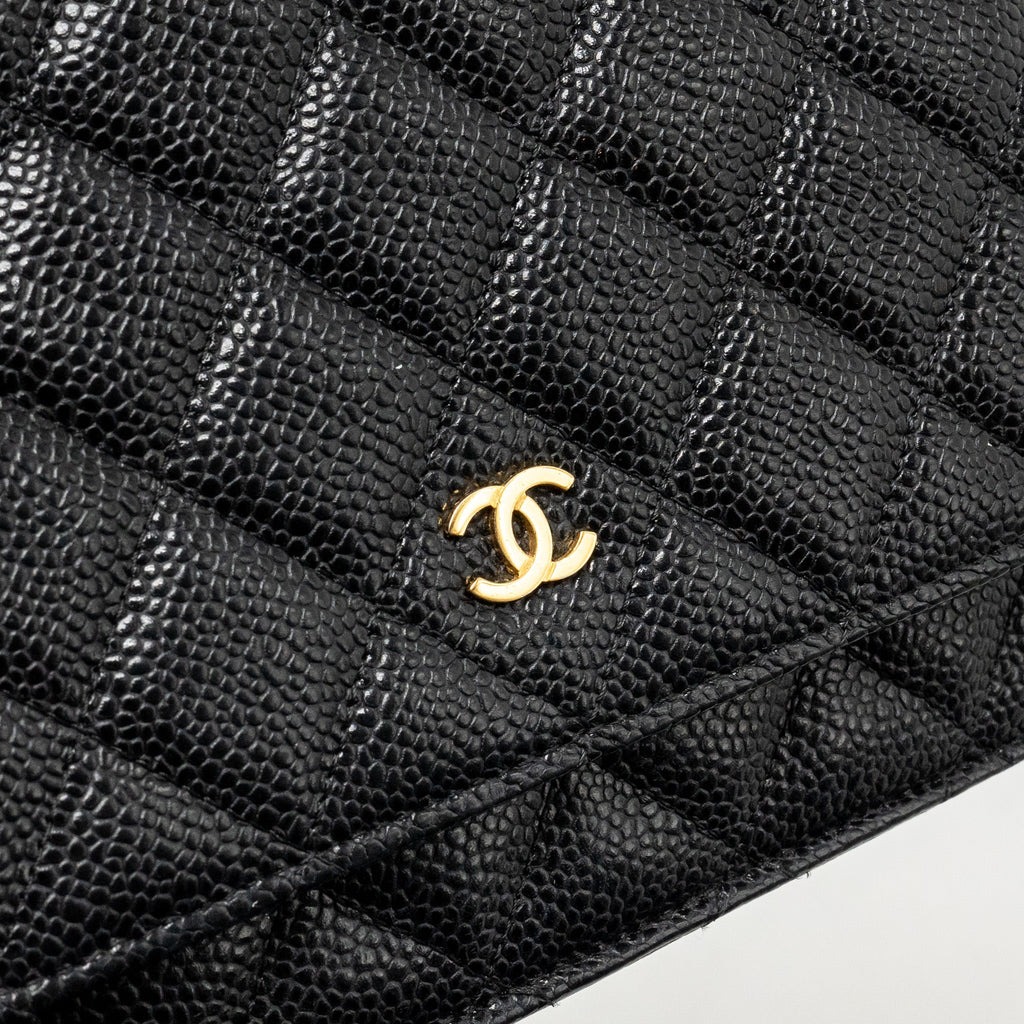 CHANEL CLASSIC WALLET ON CHAIN CAVIAR BLACK GHW