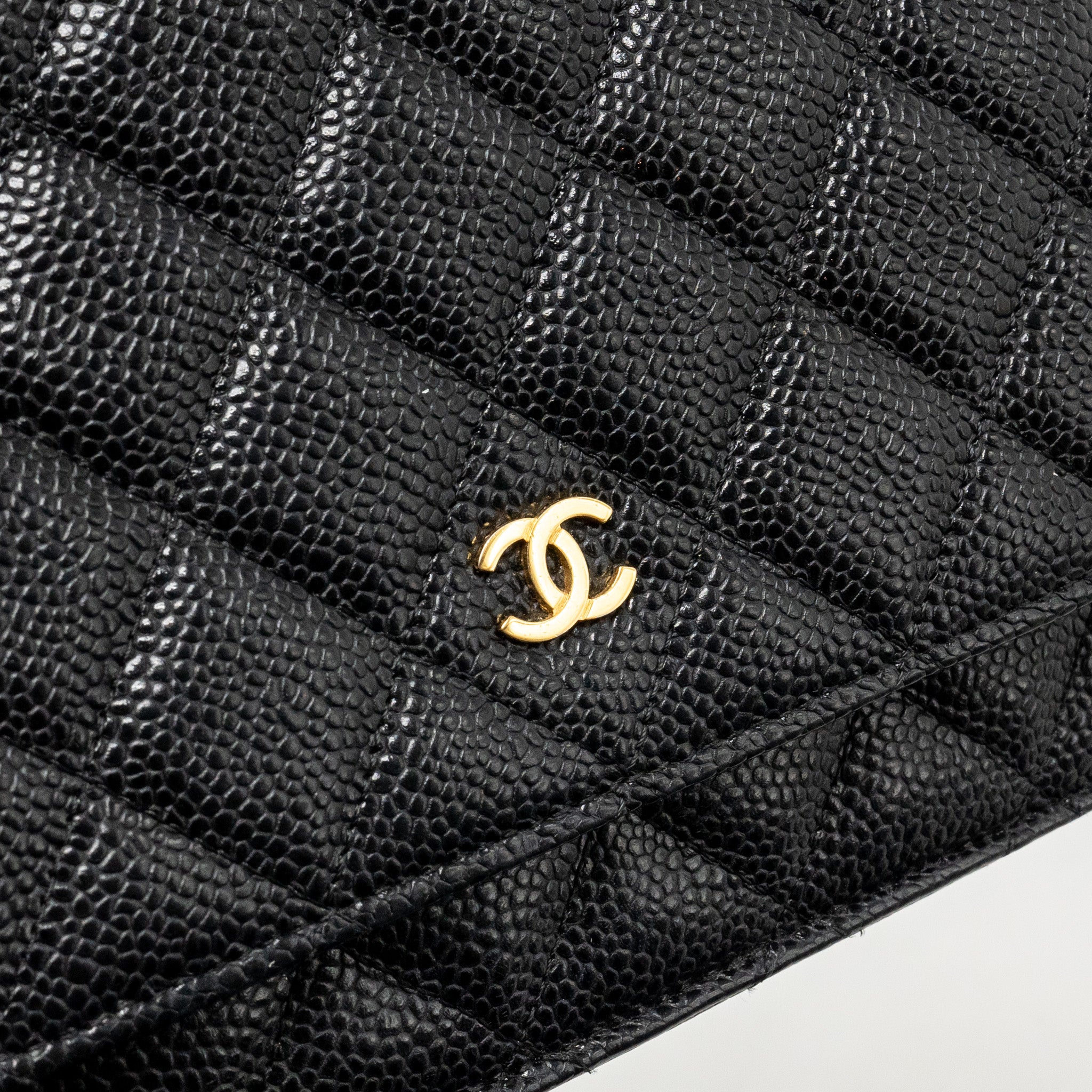 CHANEL CLASSIC WALLET ON CHAIN CAVIAR BLACK GHW