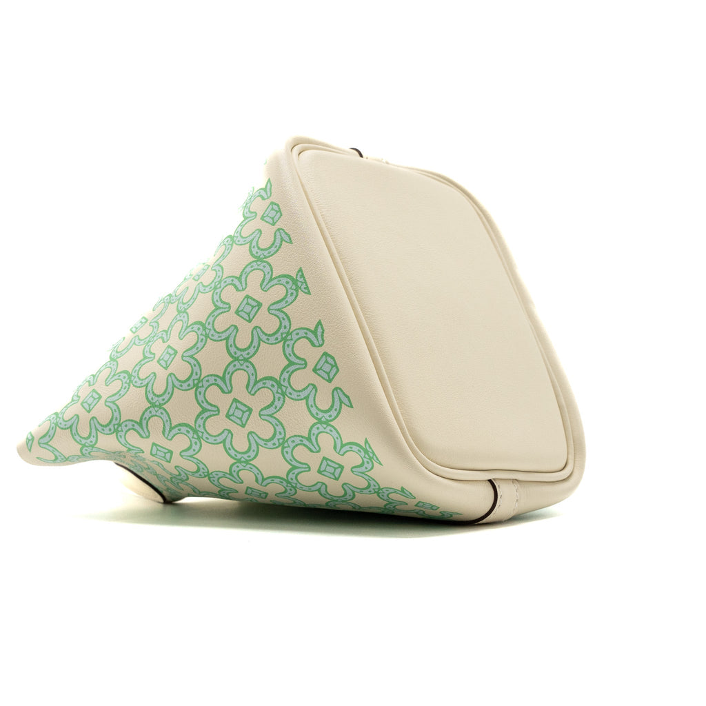 HERMES MICRO LUCKY DAISY PICOTIN LOCK BAG SWIFT NATA/GREEN/WHITE SHW