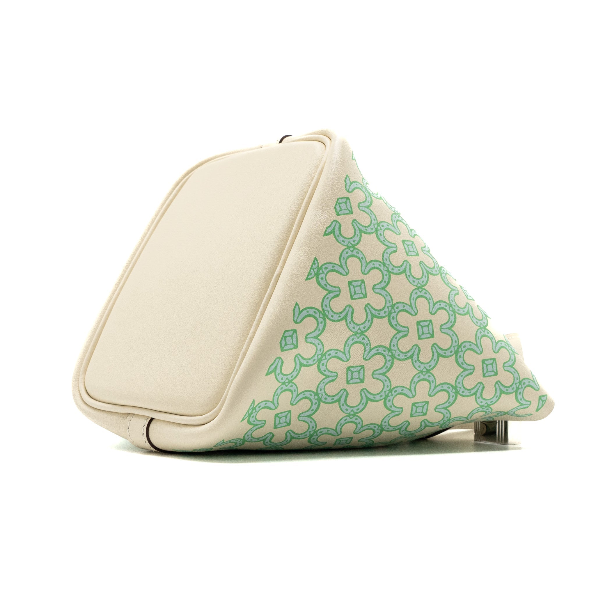 HERMES MICRO LUCKY DAISY PICOTIN LOCK BAG SWIFT NATA/GREEN/WHITE SHW