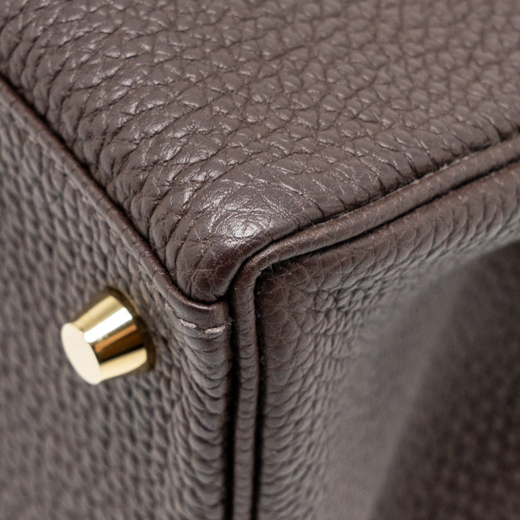 HERMES KELLY 28 TOGO CHOCOLATE GHW