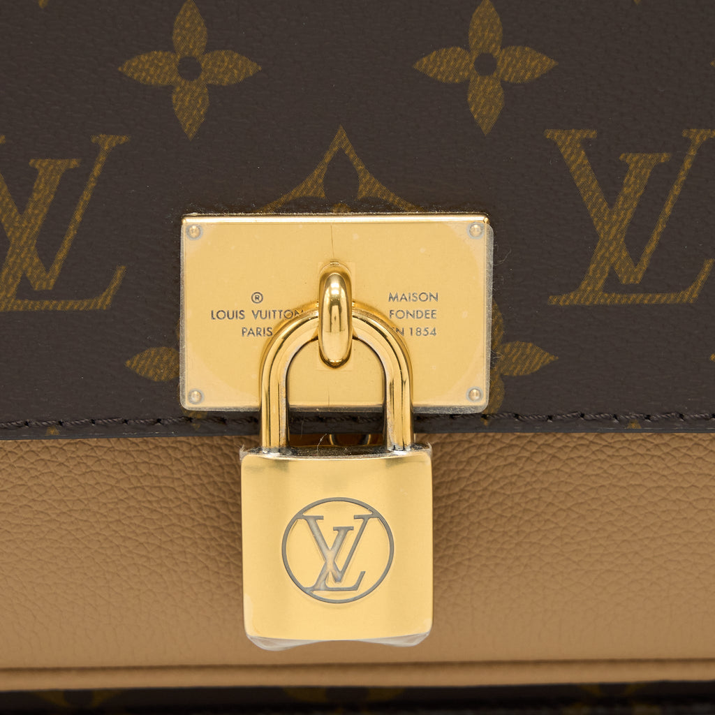 LOUIS VUITTON MARIGNAN TOP HANDLE MESSENGER BAG MONOGRAM CANVAS BROWN GHW