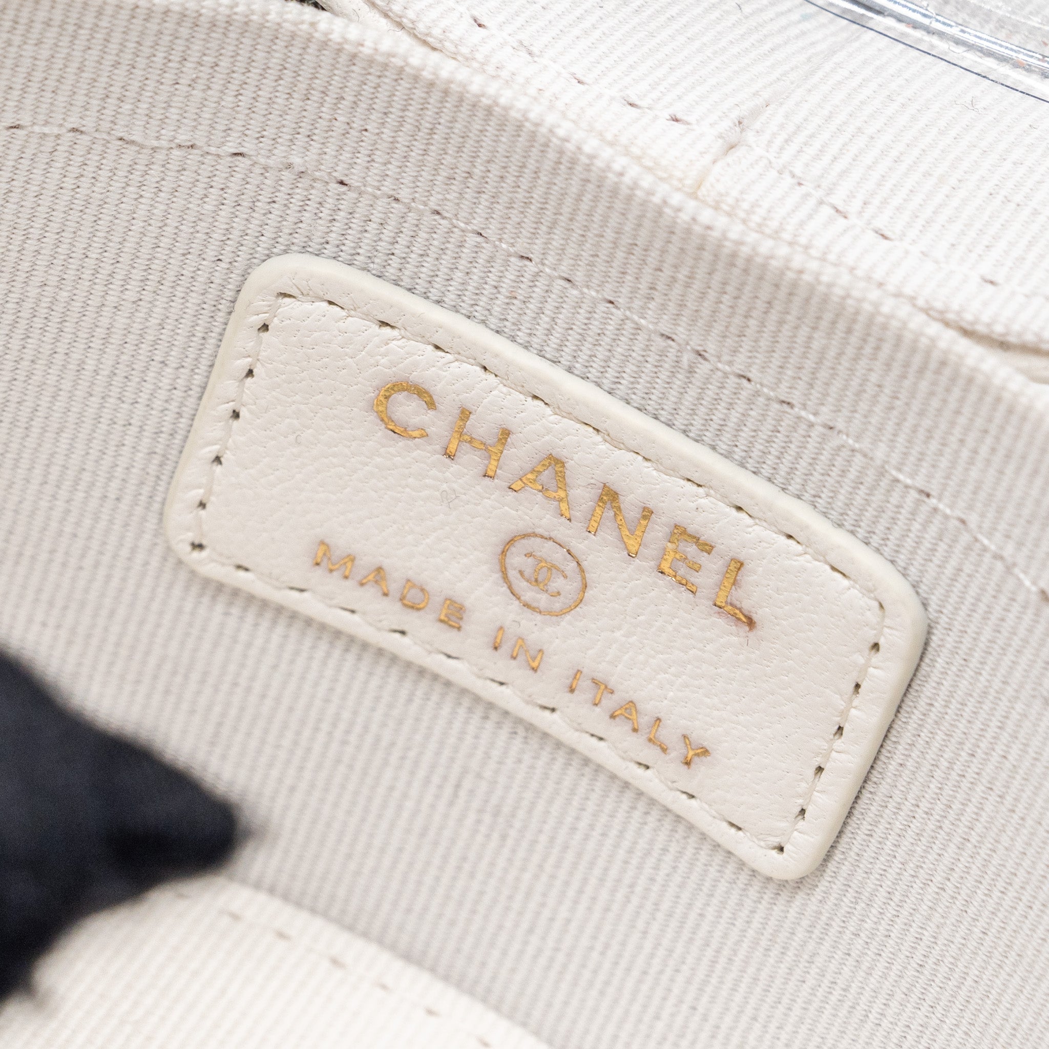 CHANEL MINI VANITY WITH CHAIN LAMBSKIN WHITE LGHW
