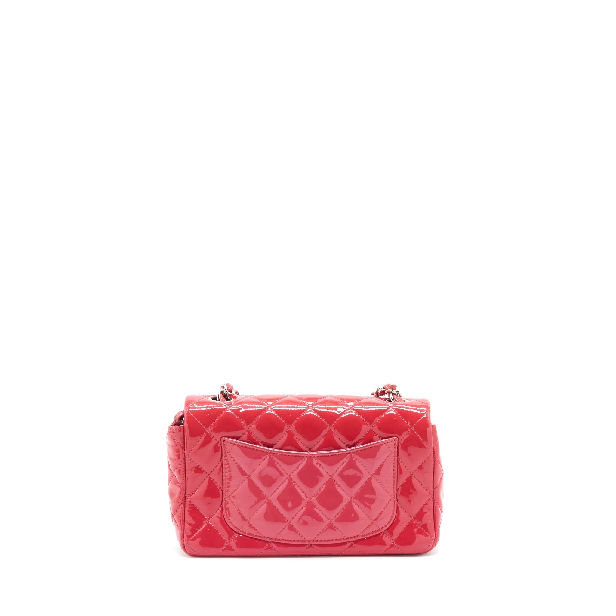 CHANEL MINI RECTANGULAR FLAP BAG PATENT PINK SHW