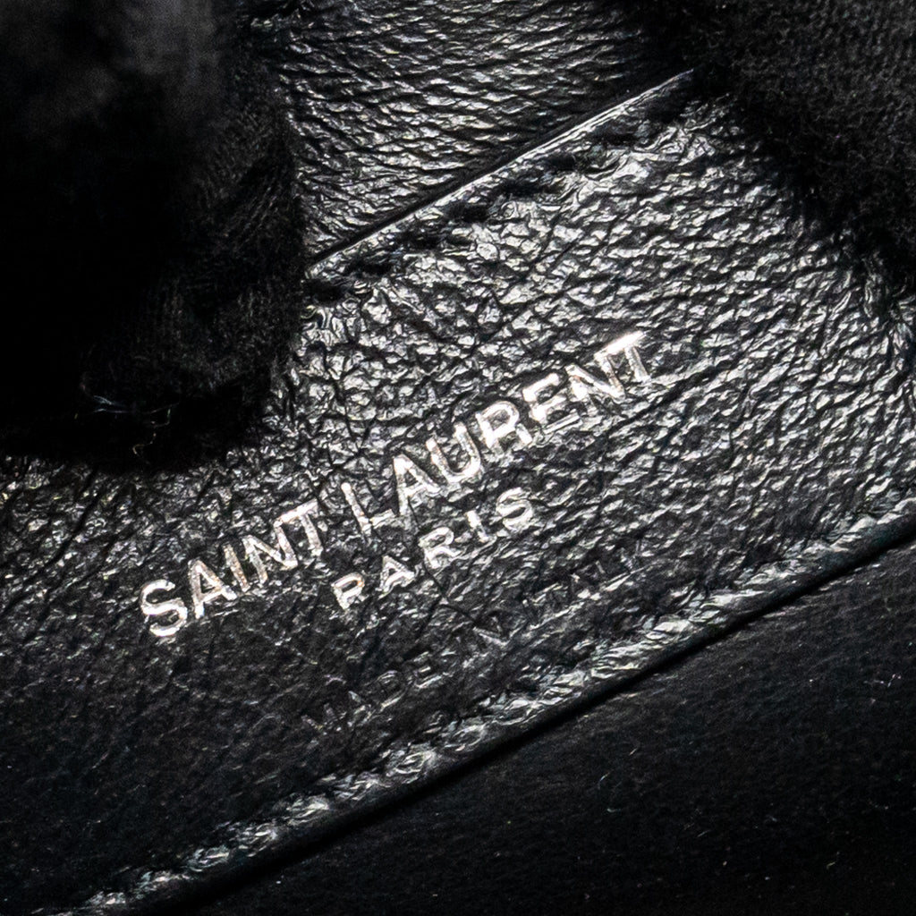 SAINT LAURENT MINI MANHATTAN SHOULDER BAG SHINY CALFSKIN BLACK SHW