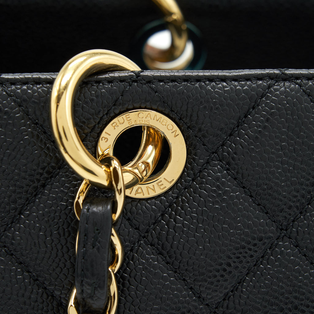CHANEL GRAND SHOPPING TOTE BAG CAVIAR BLACK GHW