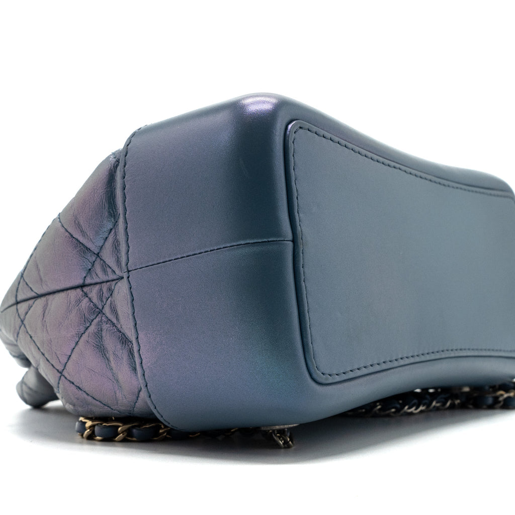 CHANEL SMALL GABRIELLE BACKPACK CALFSKIN IRIDESCENT PURPLE MULTICOLOUR HARDWARE