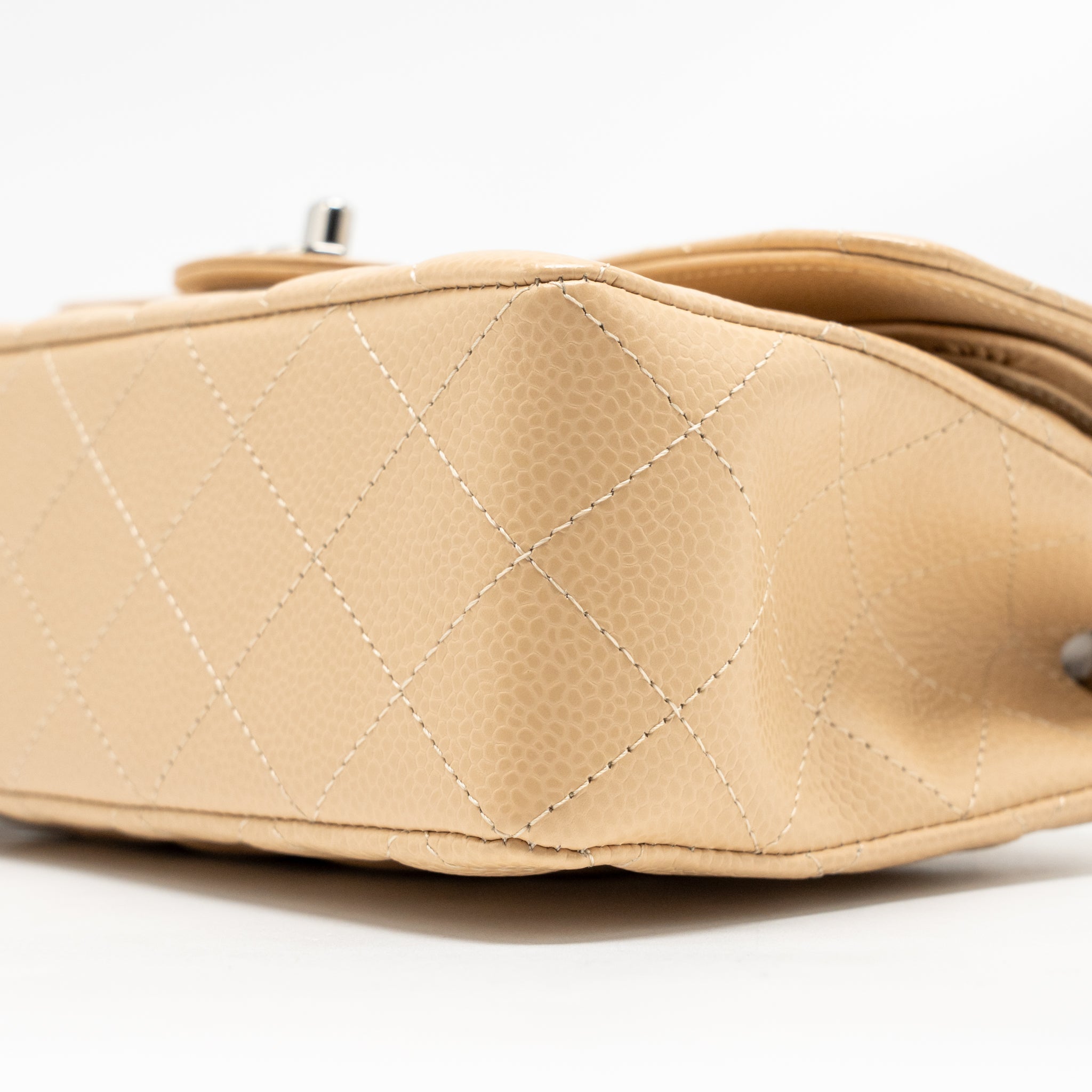 CHANEL SMALL CLASSIC DOUBLE FLAP BAG CAVIAR BEIGE SHW (MICROCHIP) (Copy)