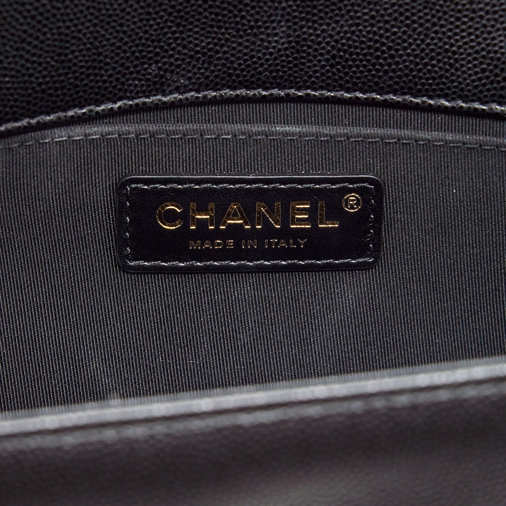 CHANEL MEDIUM BOY BAG CAVIAR BLACK WITH BRUSHED GHW (MICROCHIP)
