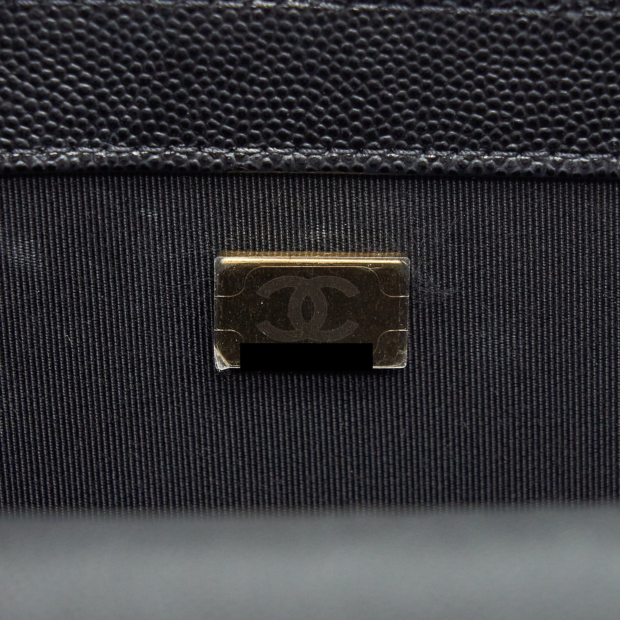 CHANEL MEDIUM BOY BAG CAVIAR BLACK WITH BRUSHED GHW (MICROCHIP)