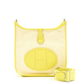 HERMES EVELYNE 29 CANVAS AND LEATHER ECRU / CITRON / LIME