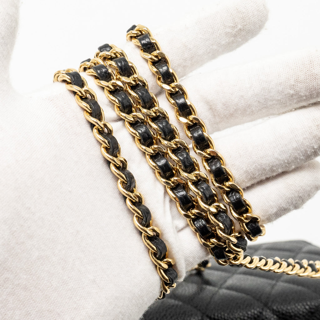 CHANEL CLASSIC WALLET ON CHAIN CAVIAR BLACK GHW