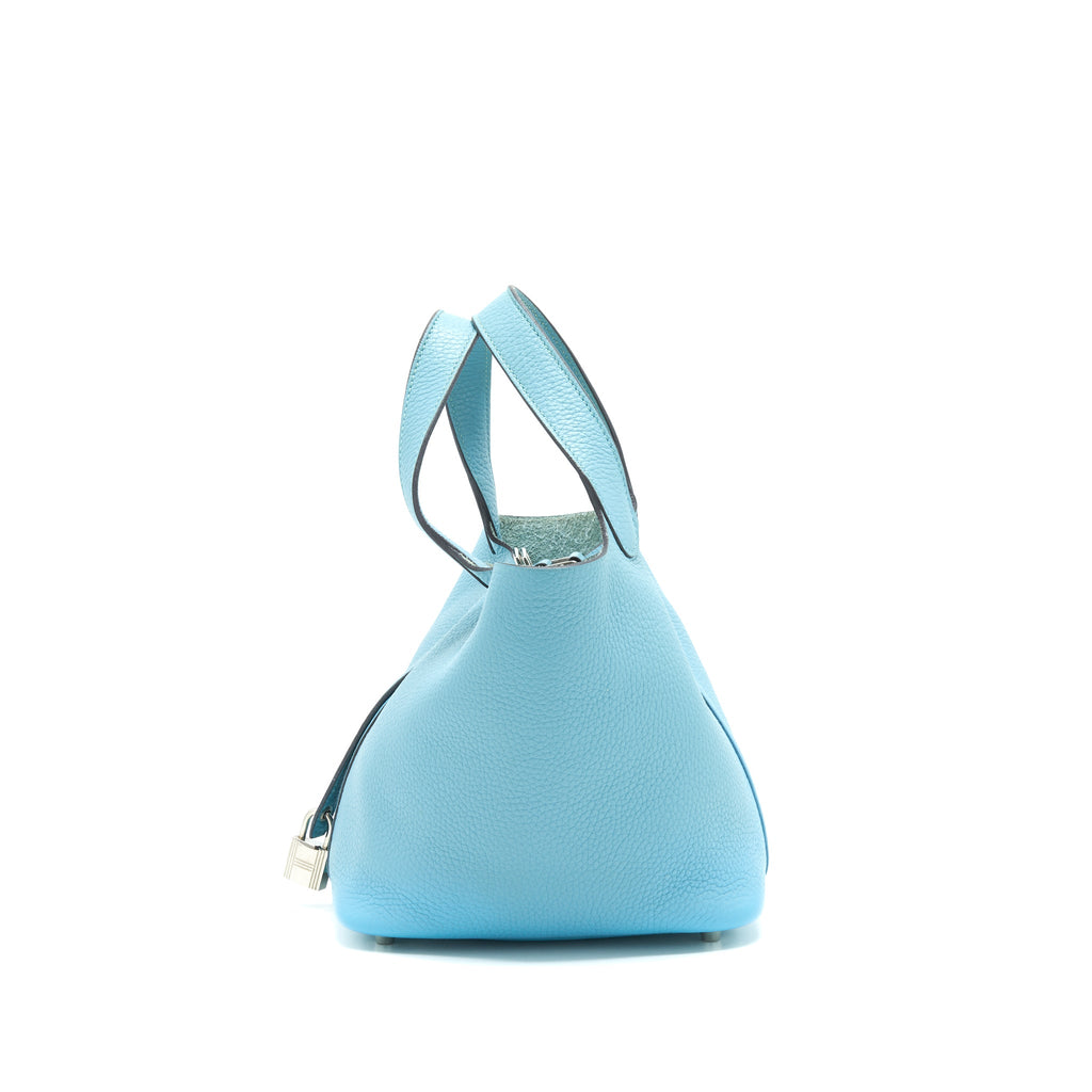 HERMES PICOTIN 18 LOCK BAG BLUE TOLL SHW