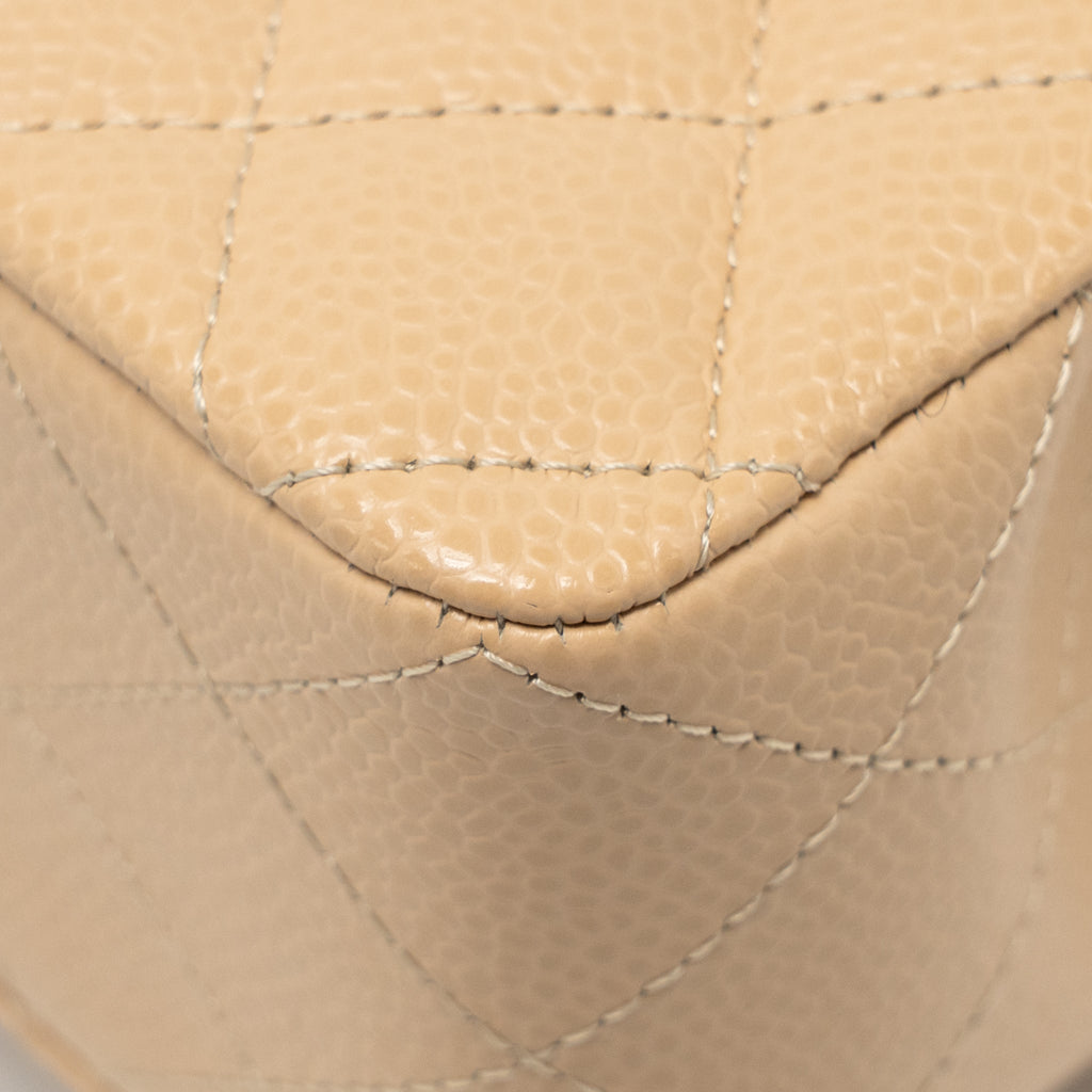 CHANEL SMALL CLASSIC DOUBLE FLAP BAG CAVIAR BEIGE SHW (MICROCHIP) (Copy)
