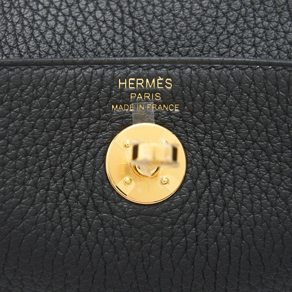 HERMES MINI LINDY BLACK GHW