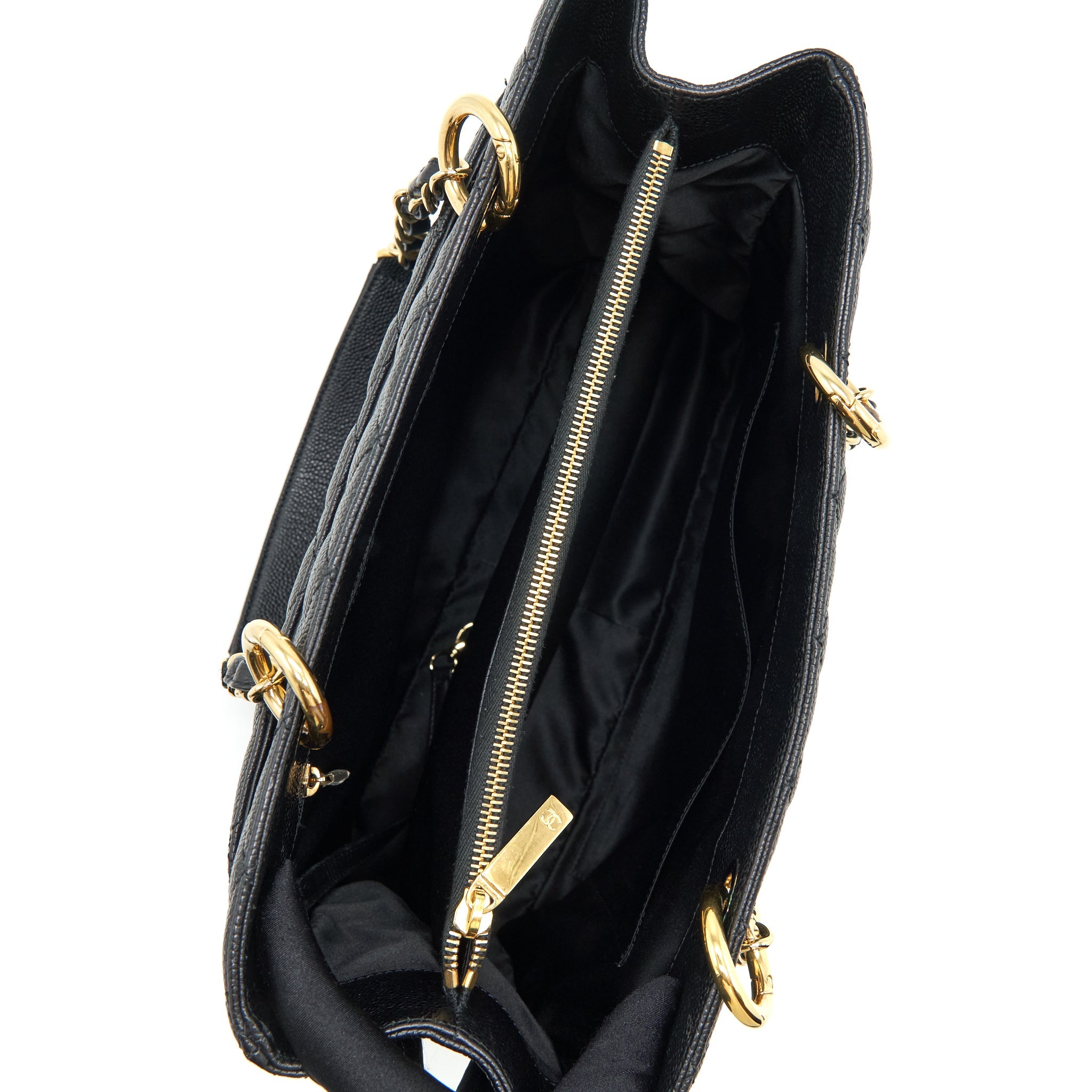 CHANEL GRAND SHOPPING TOTE BAG CAVIAR BLACK GHW
