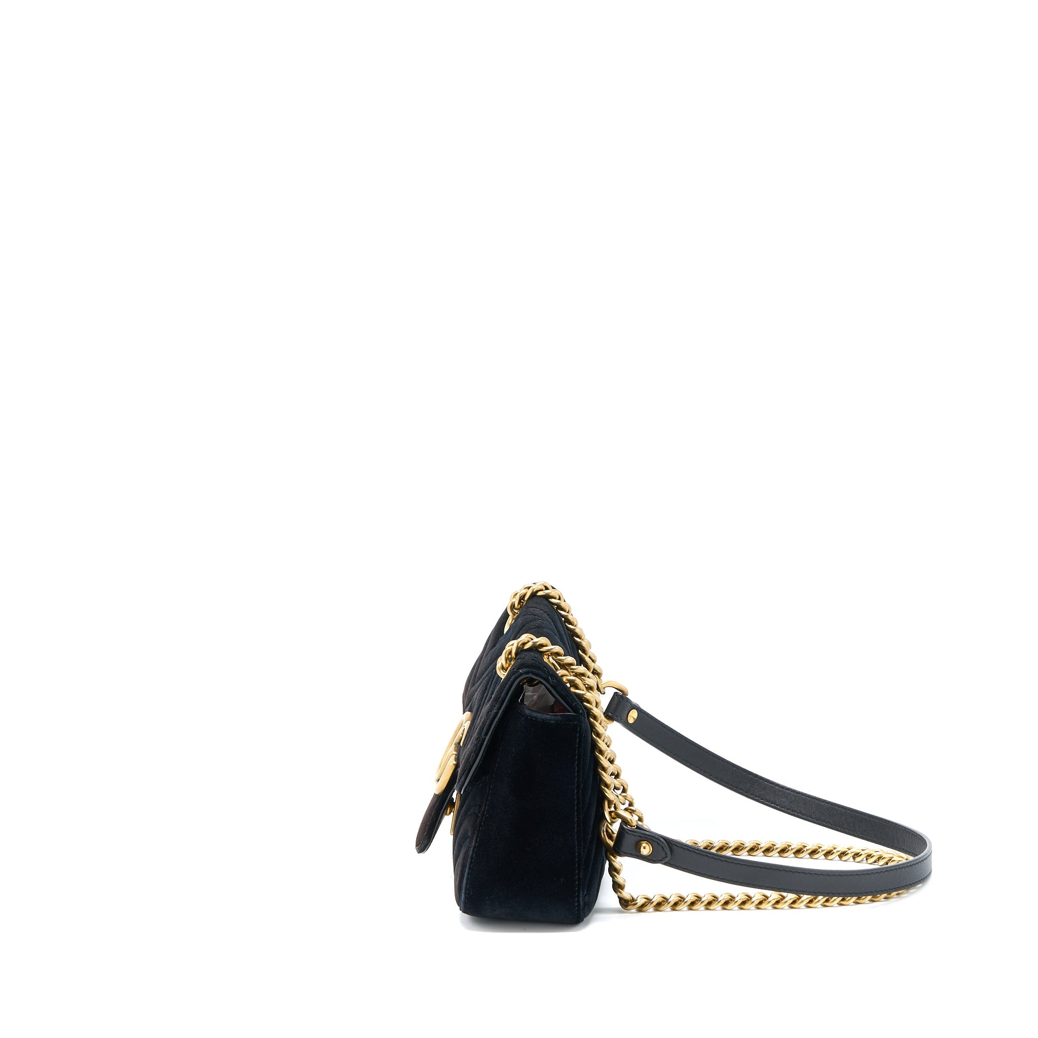 GUCCI MINI MARMONT VELVET BLACK GHW
