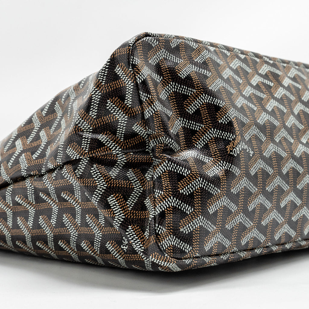 GOYARD BOHEME HOBO BAG GOYARDINE CANVAS/CALFSKIN BROWN SHW