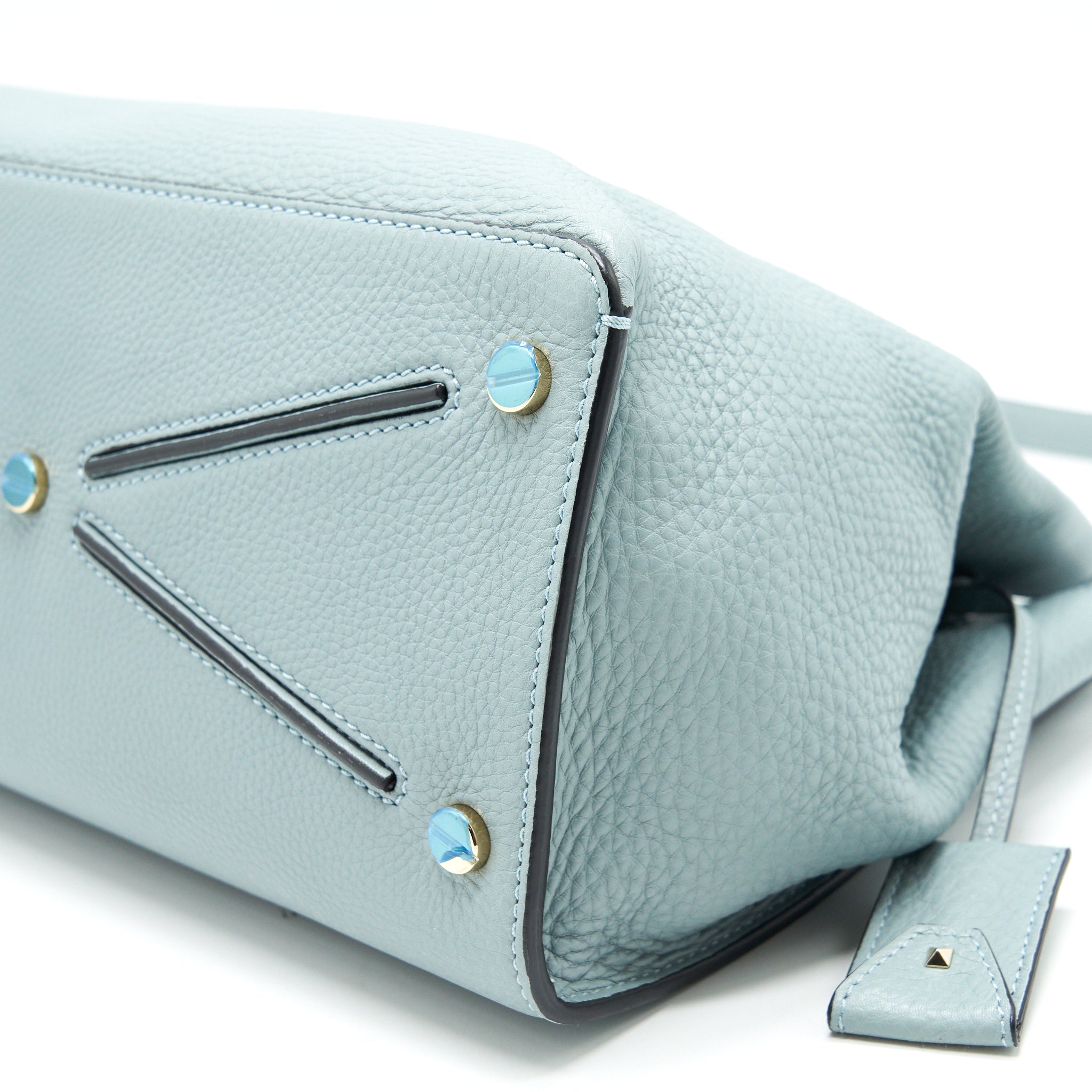 VALENTINO CALFSKIN TOTE BAG LIGHT BLUE