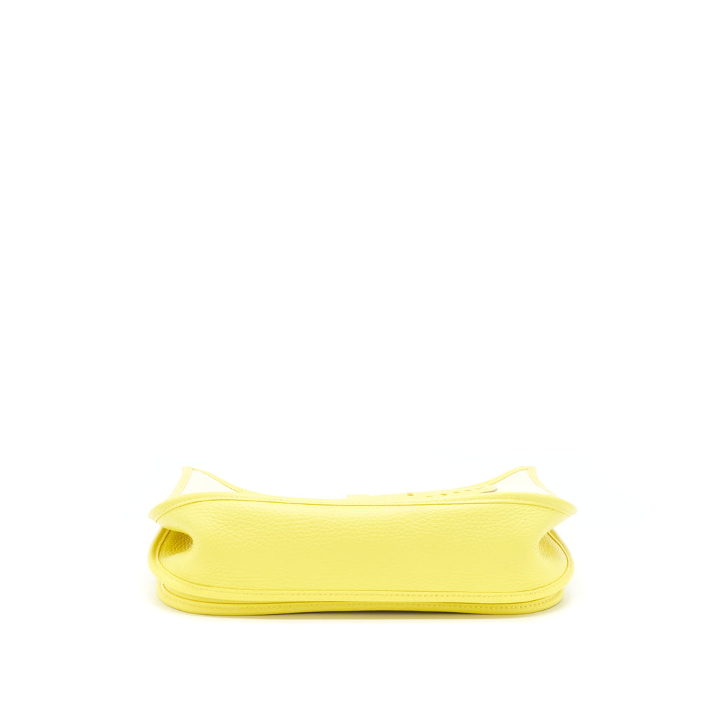HERMES EVELYNE 29 CANVAS AND LEATHER ECRU / CITRON / LIME