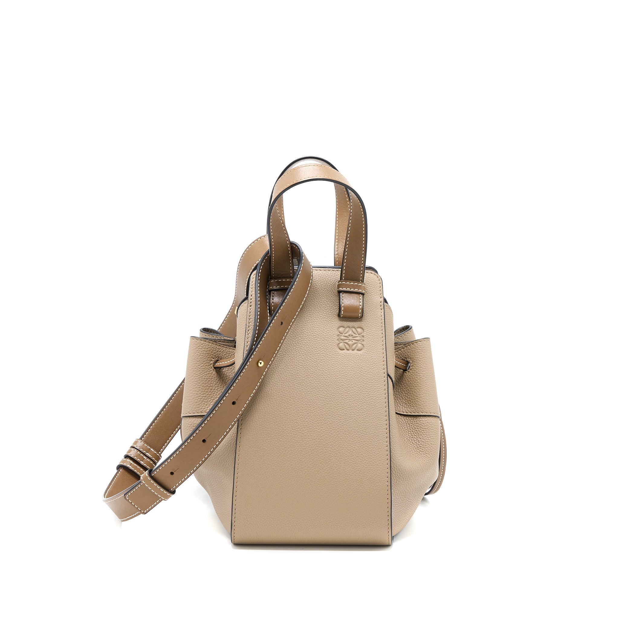 LOEWE SMALL HAMMOCK CALFSKIN SAND GHW