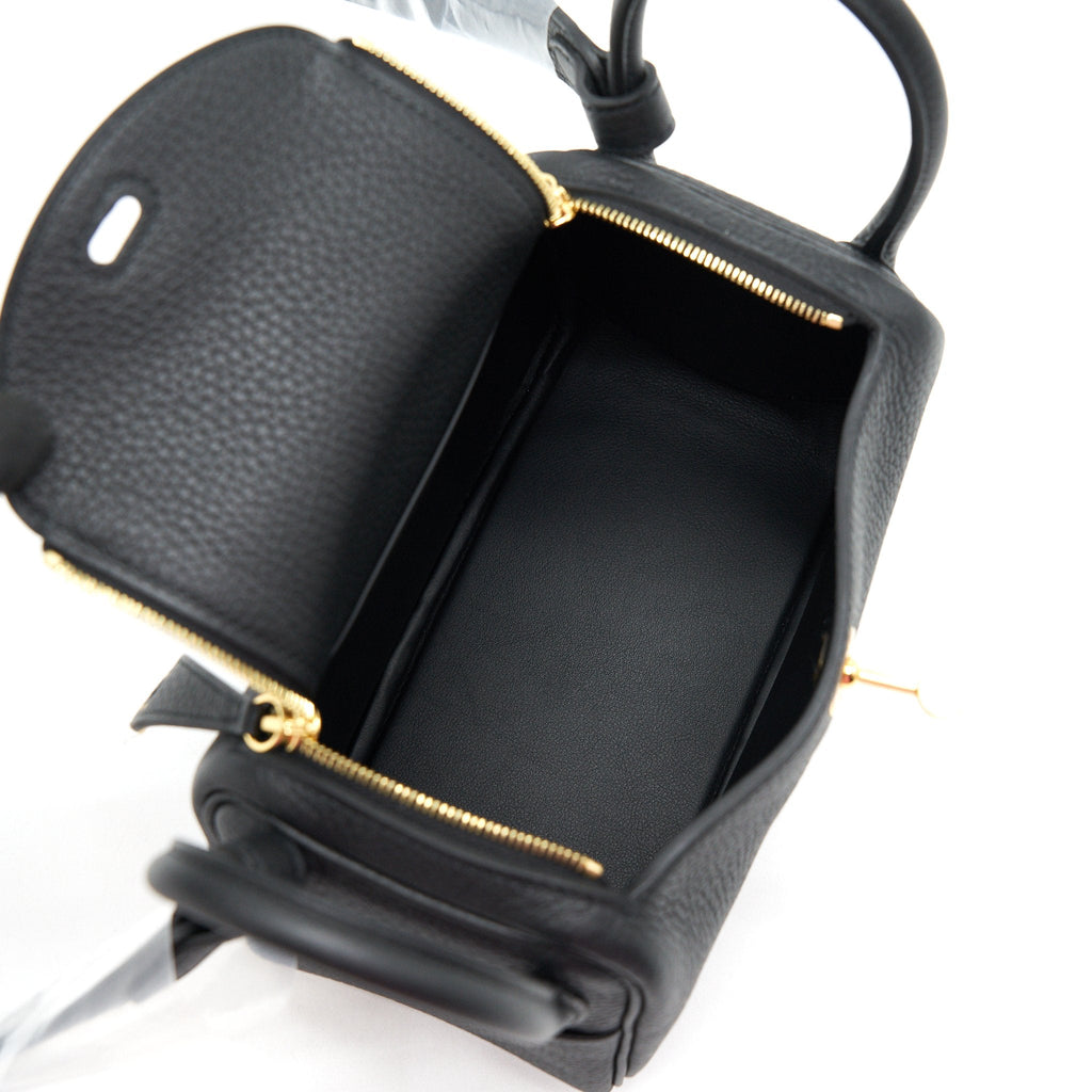 HERMES MINI LINDY CC89 BLACK GHW