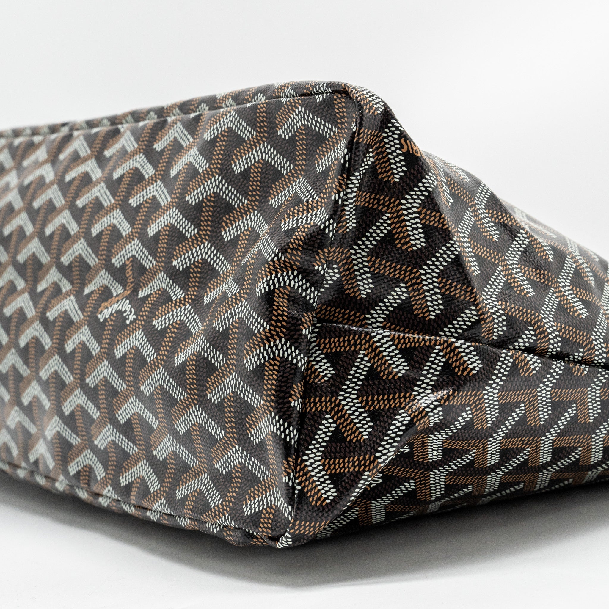 GOYARD BOHEME HOBO BAG GOYARDINE CANVAS/CALFSKIN BROWN SHW