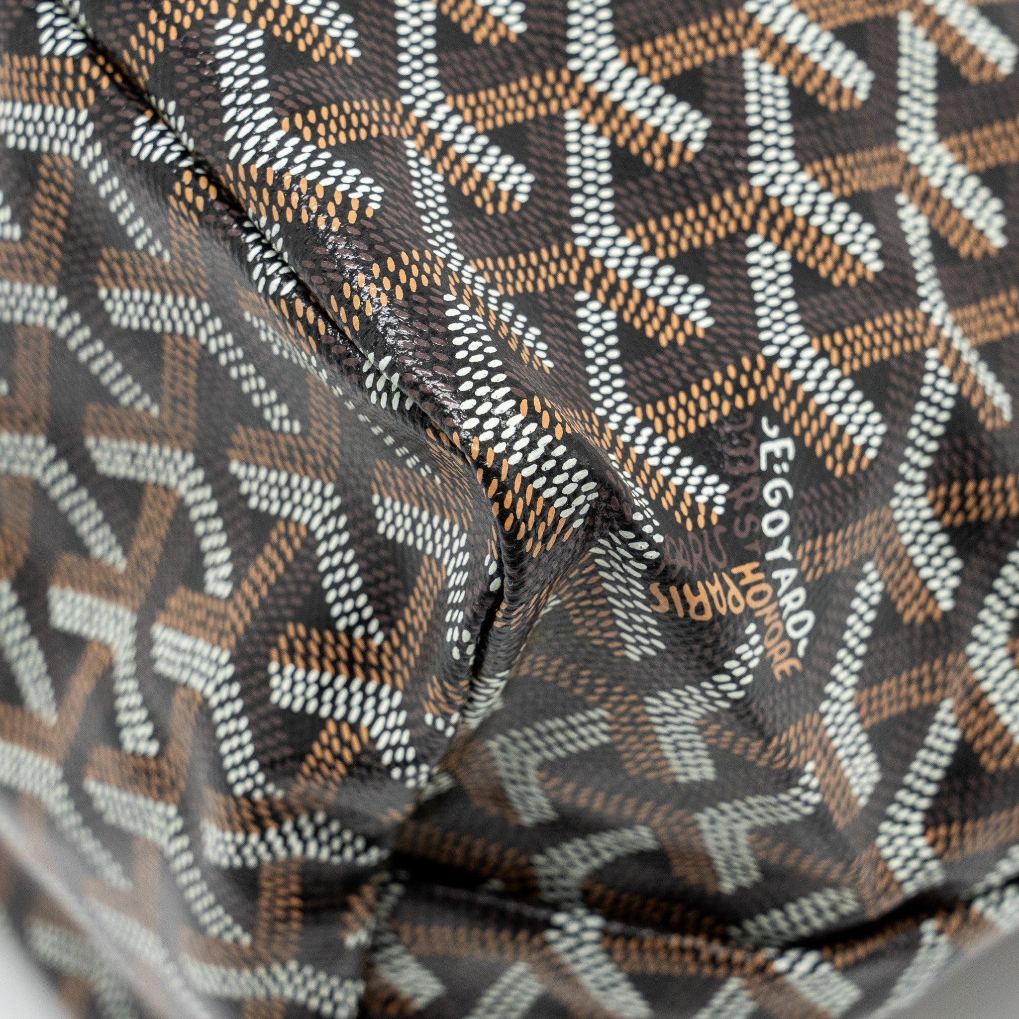 GOYARD BOHEME HOBO BAG GOYARDINE CANVAS/CALFSKIN BROWN SHW