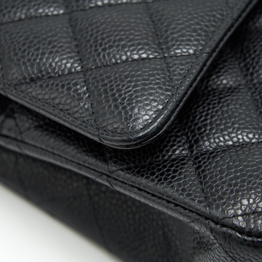 CHANEL MEDIUM CLASSIC DOUBLE FLAP BAG CAVIAR BLACK GHW