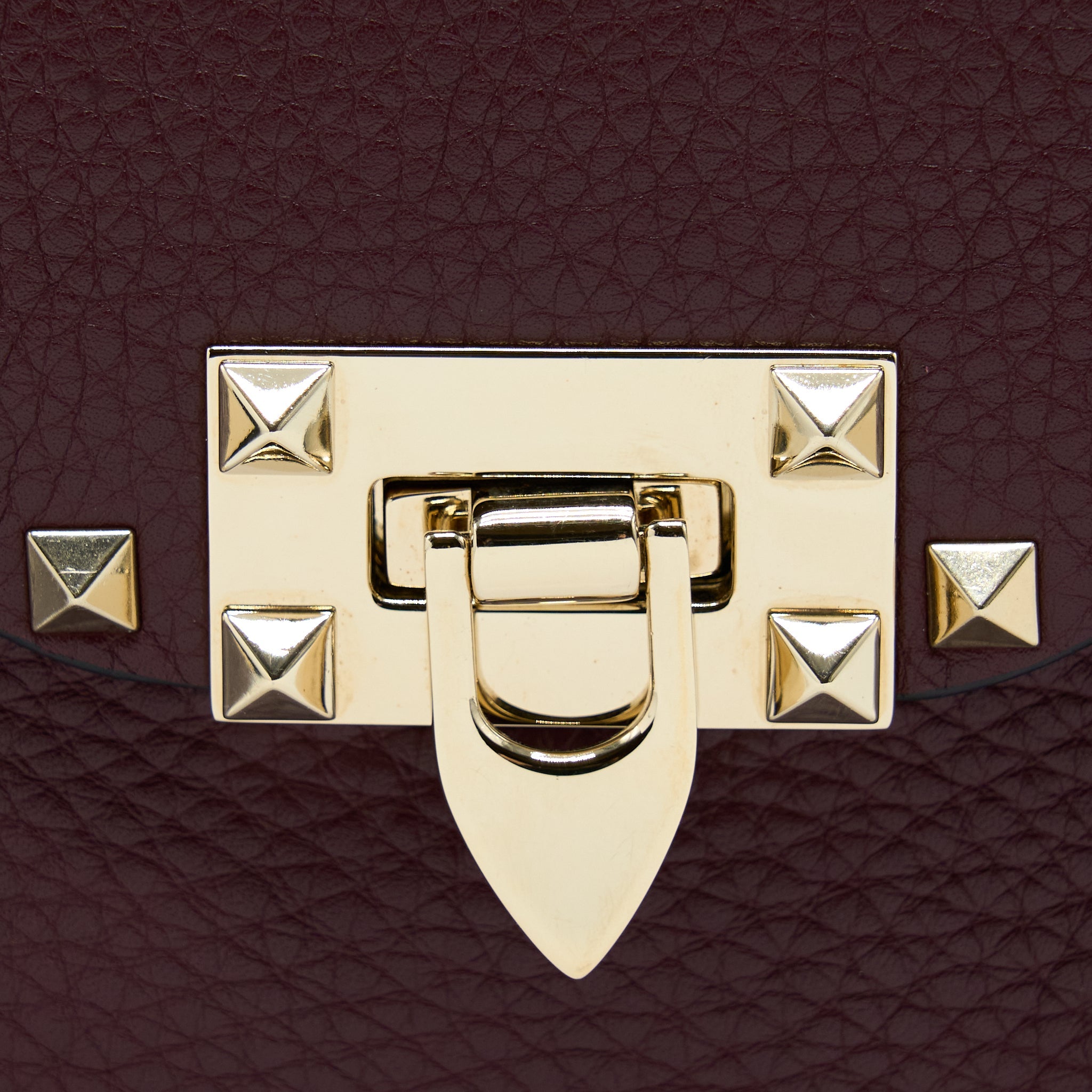 VALENTINO ROCKSTUD FLAP CROSSBODY BAG DARK RED LGHW