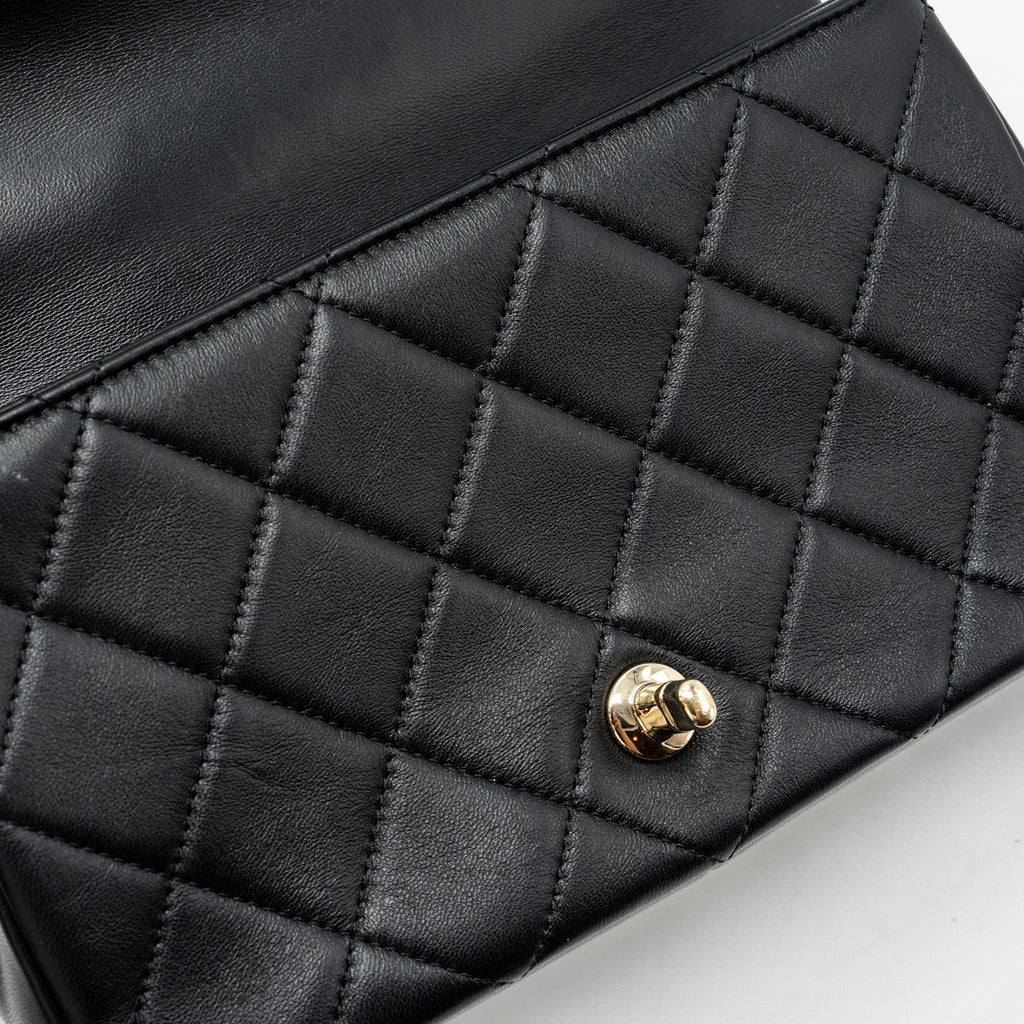 CHANEL GIANT CHAIN FLAP BAG LAMBSKIN BLACK MULTICOLOUR HARDWARE(MICROCHIP)