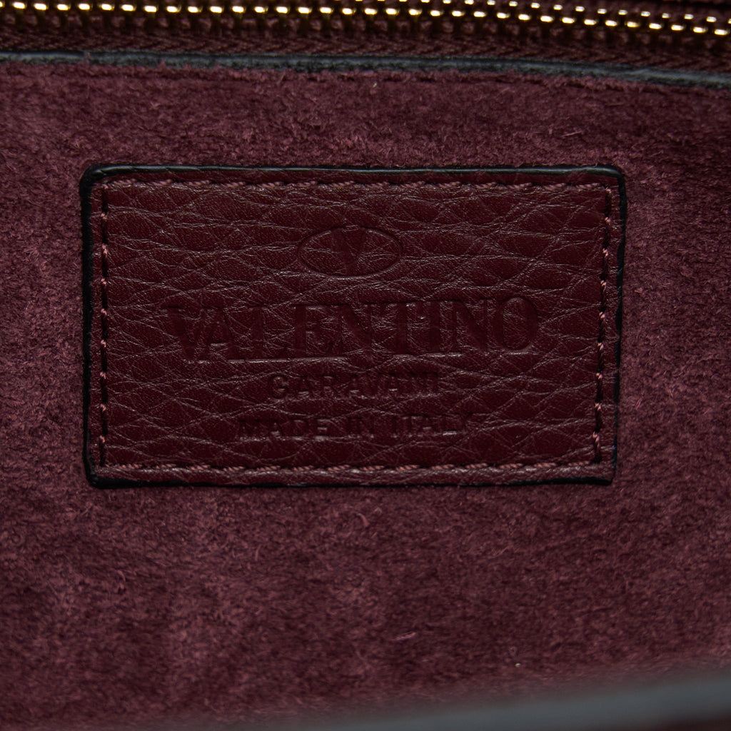 VALENTINO ROCKSTUD FLAP CROSSBODY BAG DARK RED LGHW