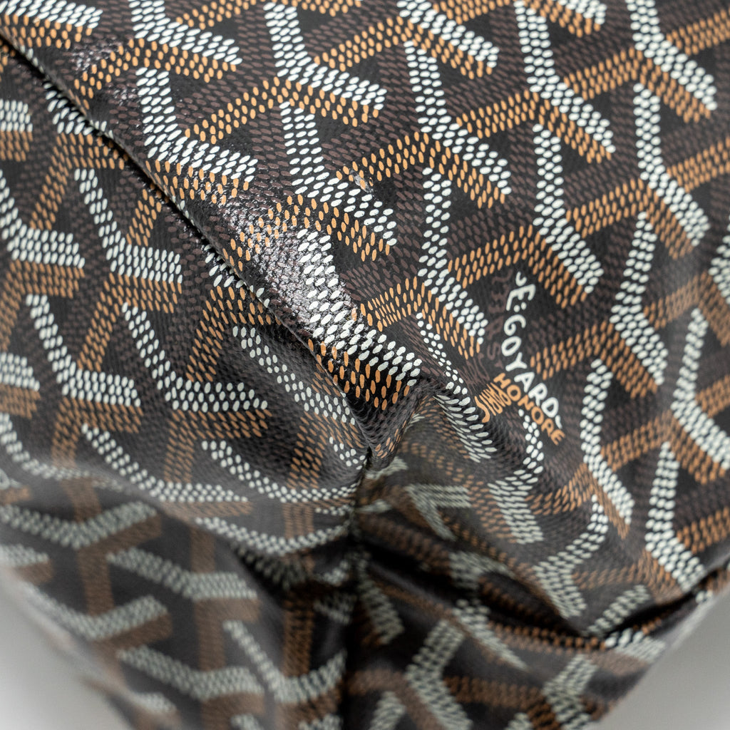 GOYARD BOHEME HOBO BAG GOYARDINE CANVAS/CALFSKIN BROWN SHW