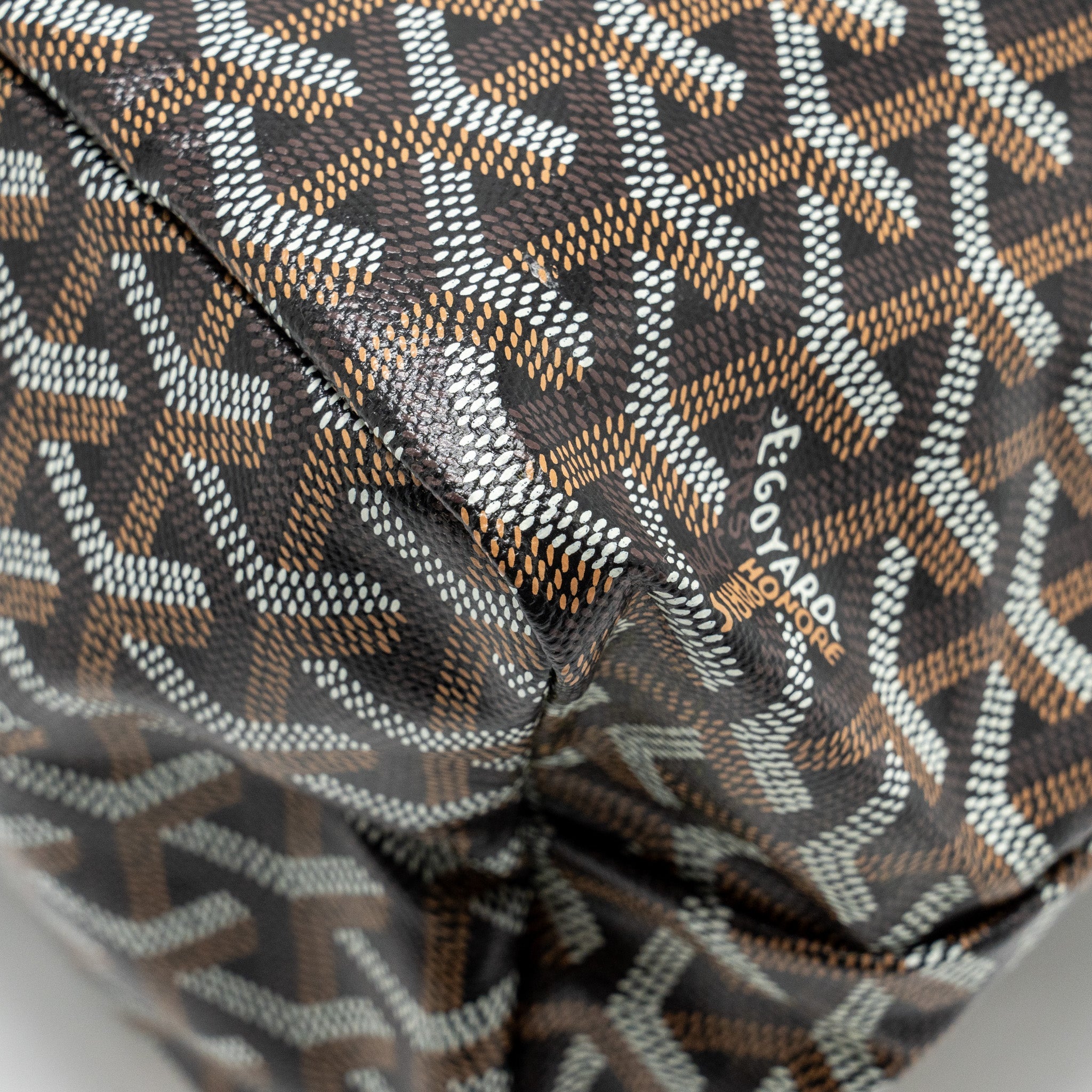GOYARD BOHEME HOBO BAG GOYARDINE CANVAS/CALFSKIN BROWN SHW