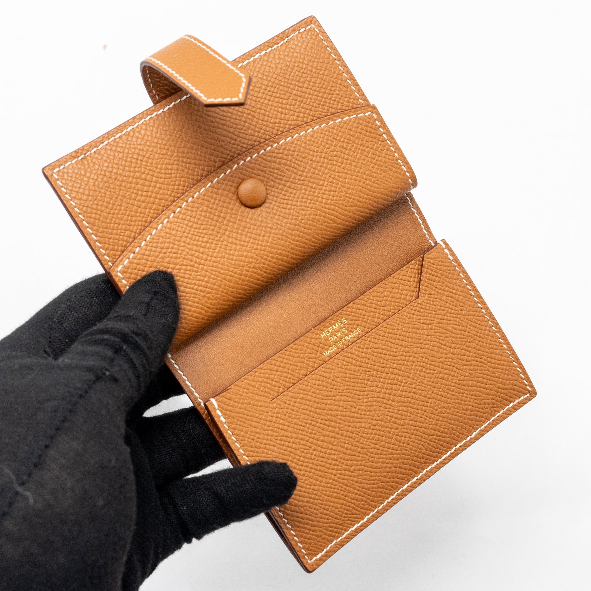 HERMES BEARN MINI WALLET EPSOM GOLD GHW