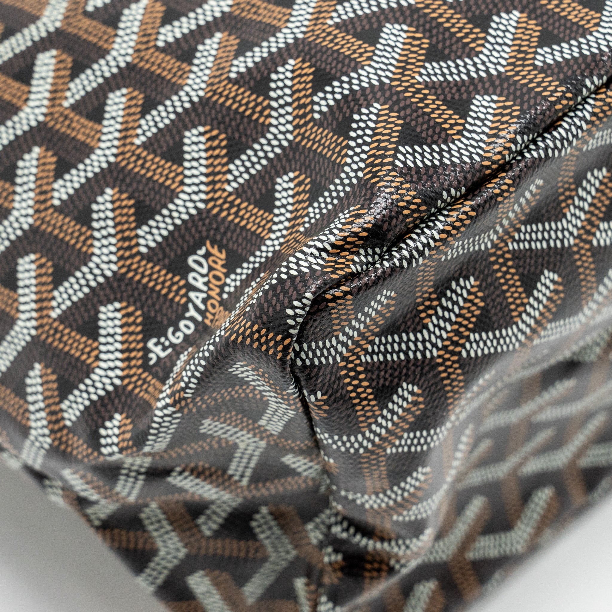 GOYARD BOHEME HOBO BAG GOYARDINE CANVAS/CALFSKIN BROWN SHW