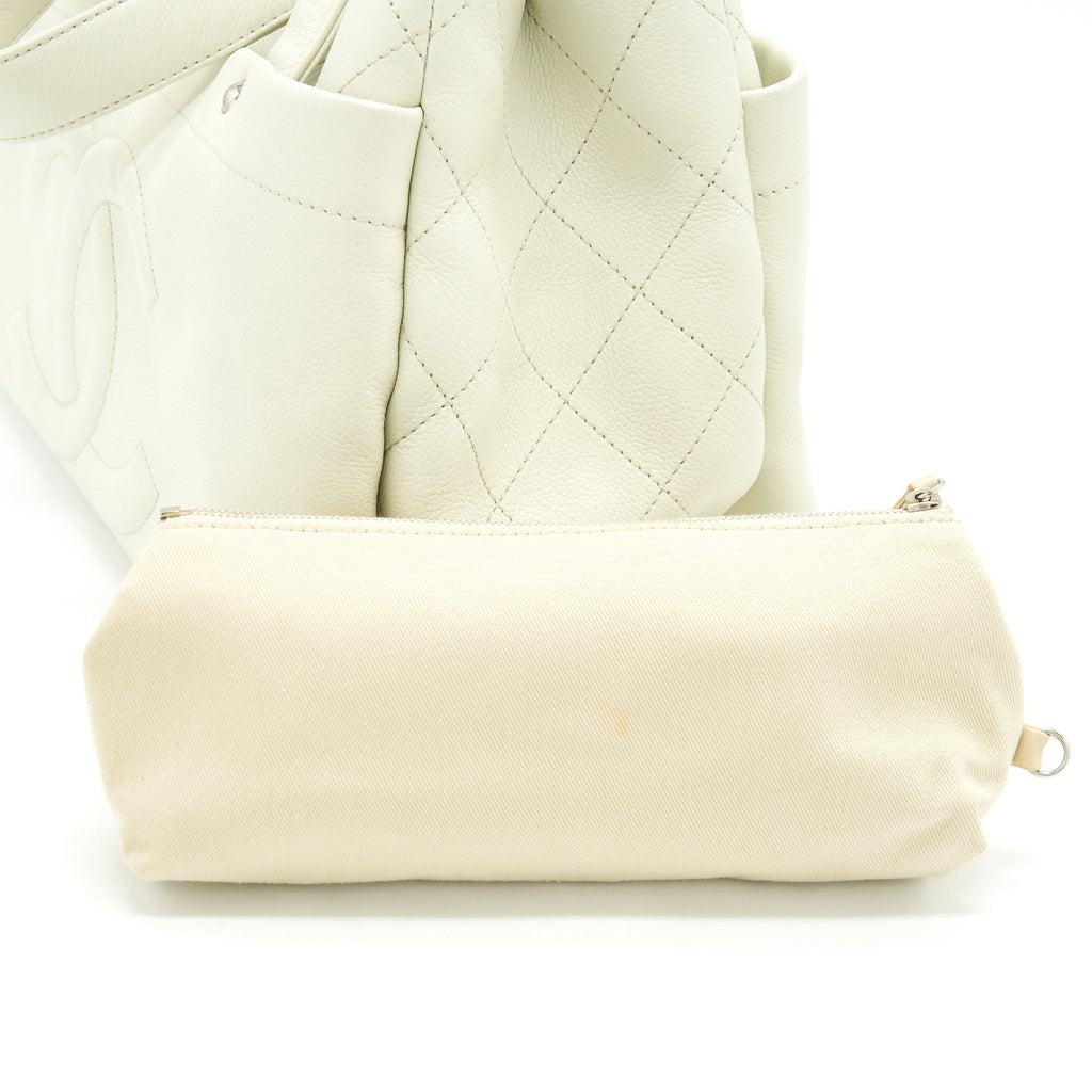 CHANEL LARGE SHOPPING TOTE BAG CAVIAR IVORY SHW