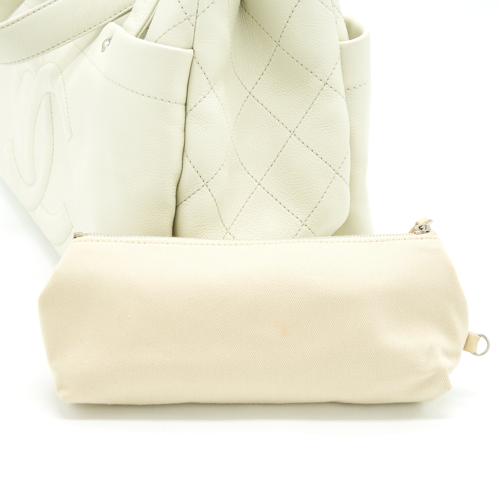 CHANEL LARGE SHOPPING TOTE BAG CAVIAR IVORY SHW