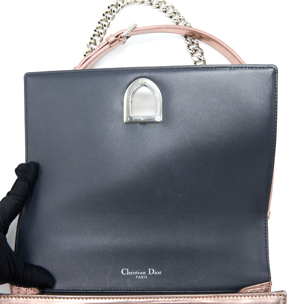 DIOR MEDIUM DIORAMA CANNAGE CALFSKIN METALLIC PINK SHW