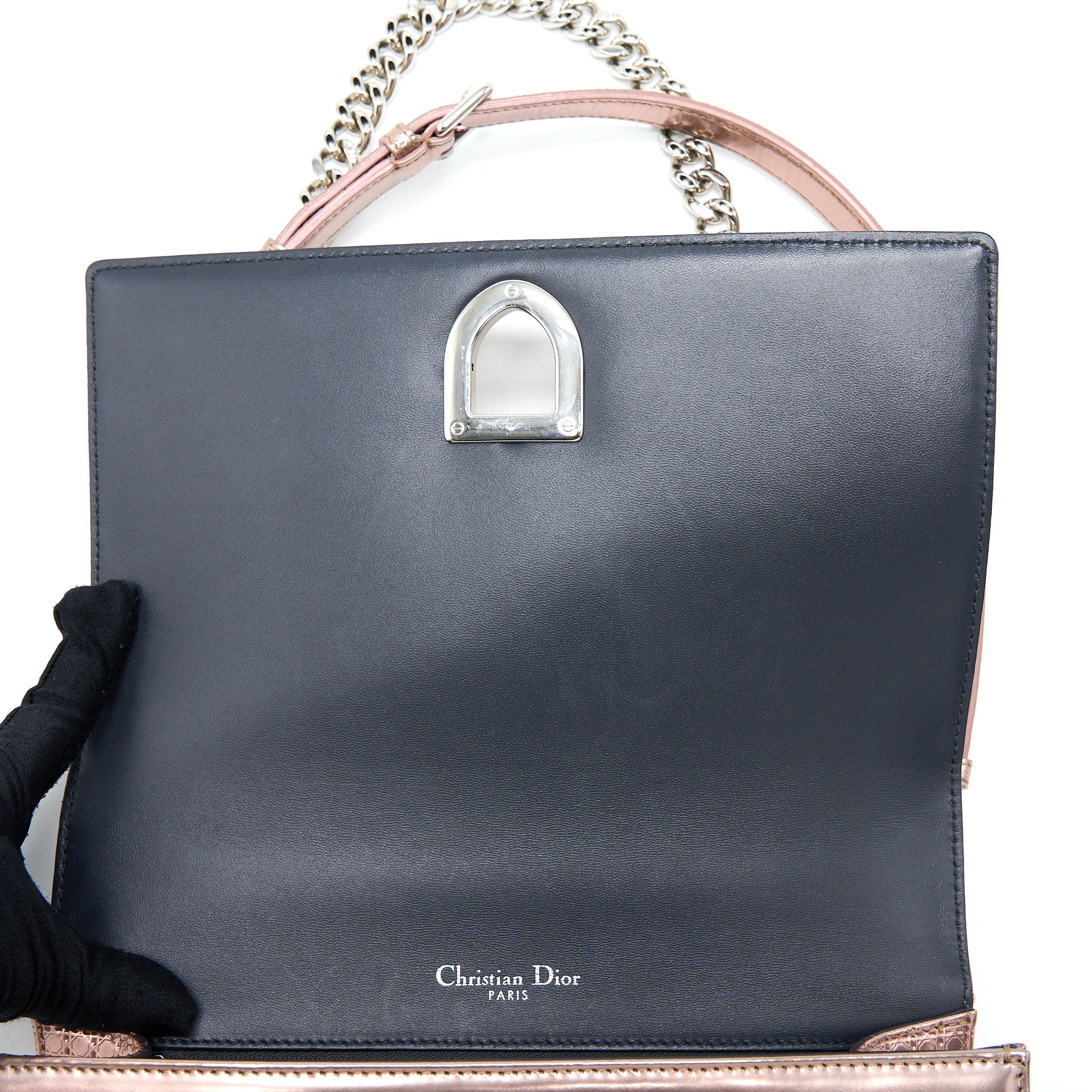 DIOR MEDIUM DIORAMA CANNAGE CALFSKIN METALLIC PINK SHW